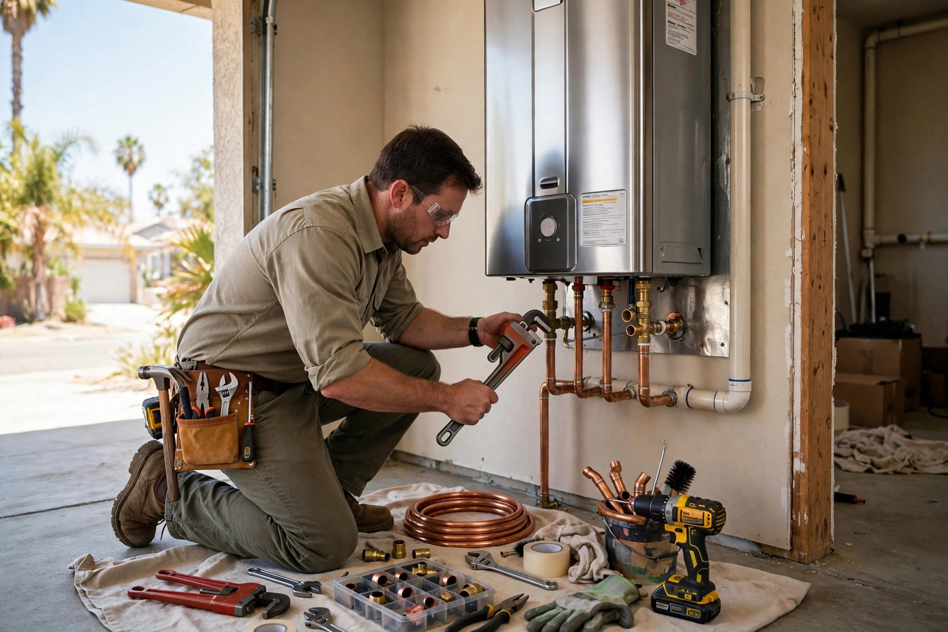 Service photo: Tankless Water Heater Installation
